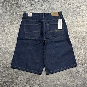 NWT Avirex Jorts Mens 36 Blue Baggy Skater Vintage Y2K Embroidered Denim Shorts